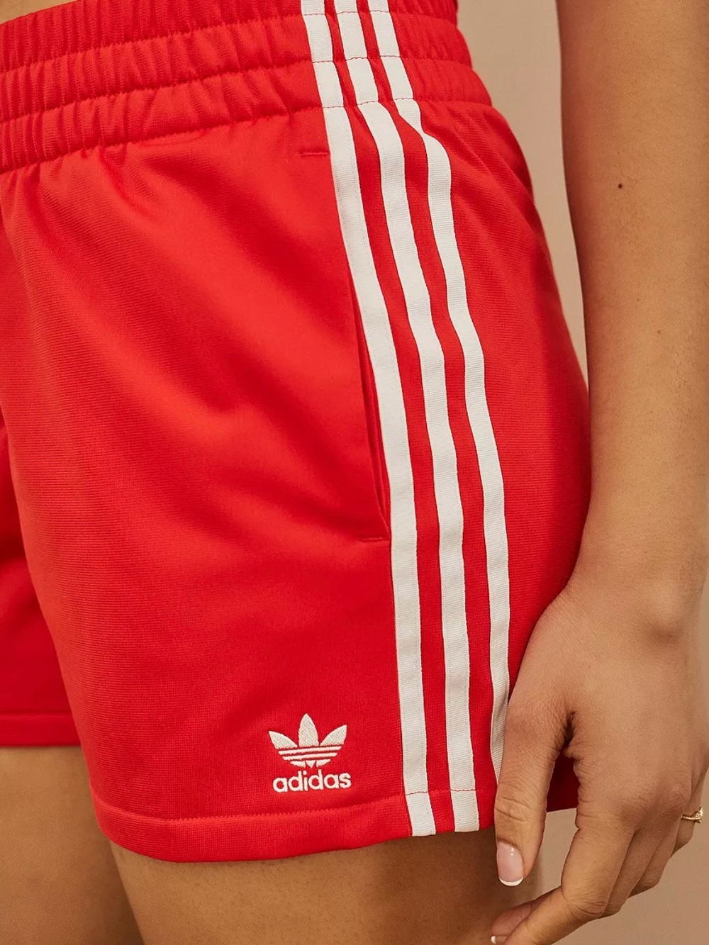 Adidas Red Three Stripe Shorts